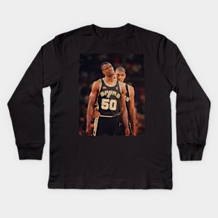 Twin Towers in The 1999 Finals - David Robinson Kids Long Sleeve T-Shirt